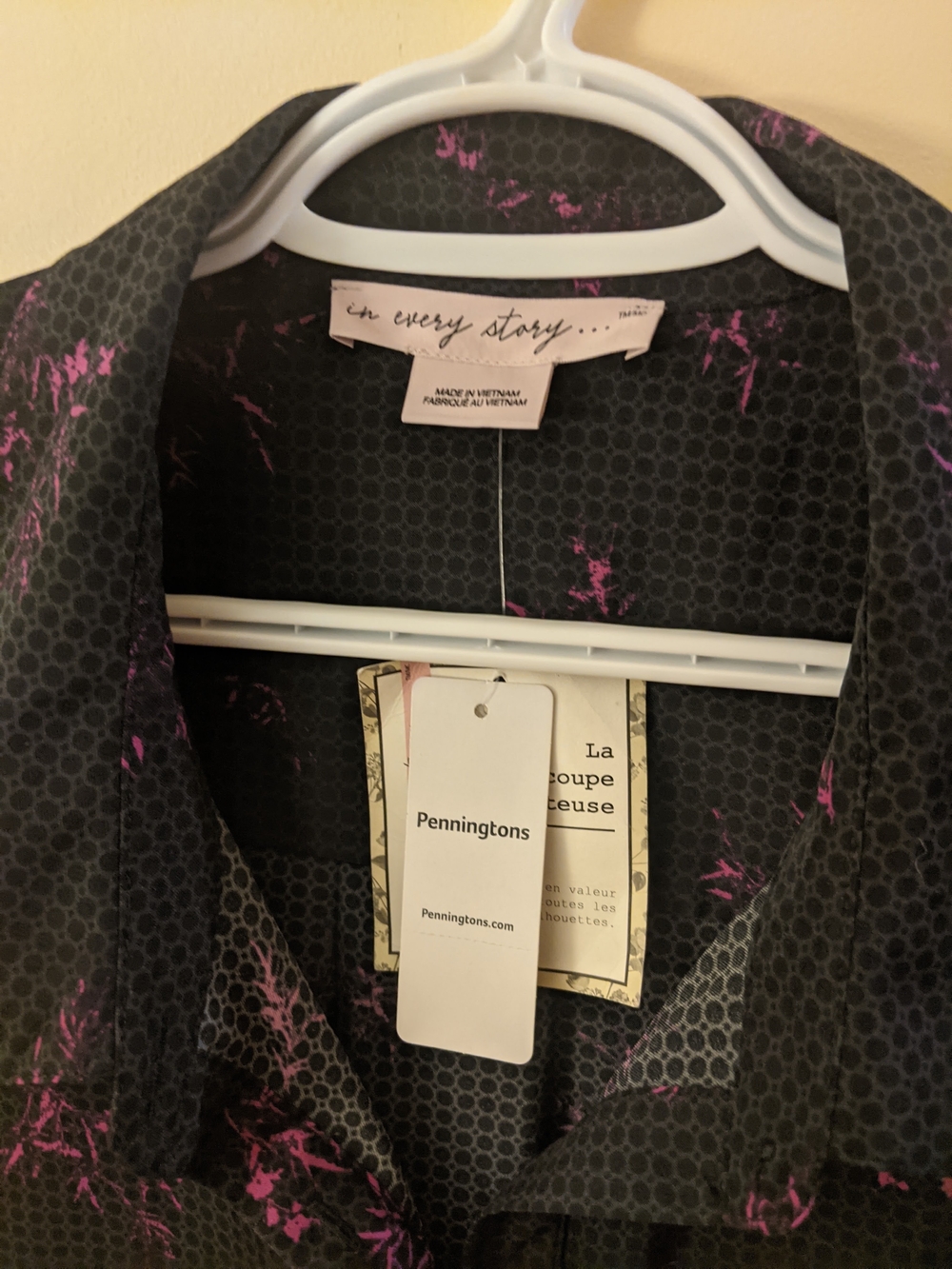 Penningtons Black Blazer with Pink Print Accents